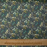 Water-repellent waterproof fabric with green floral garden print