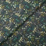Water-repellent waterproof fabric with green floral garden print