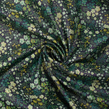 Water-repellent waterproof fabric with green floral garden print