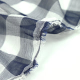 Navy and white polyester mousseline
