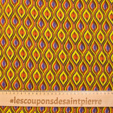 Crécon Viscose Lurex Printed Curry and Orange River River