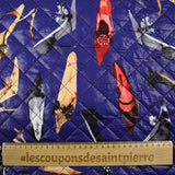 Matelassé imprimé talons hauts fond indigo
