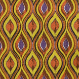 Crécon Viscose Lurex Printed Curry and Orange River River