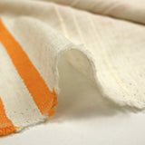 Viscose et coton rayé en relief orange fond écru naturel