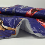 Matelassé imprimé talons hauts fond indigo