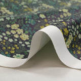Water-repellent waterproof fabric with green floral garden print