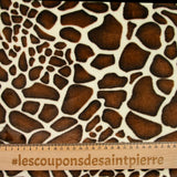 Polaire doudou imprimée girafe marron