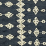 Voile de tencel brodé ajouré Hélène marine