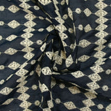 Voile de tencel brodé ajouré Hélène marine