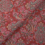 Jacquard de polycoton ornement fraise et jaune