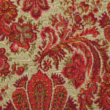 Jacquard de polycoton ornement fraise et jaune