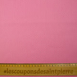 Coton imprimé pois 1mm fond rose barbie