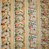 Coton imprimé oiseaux et papillons fond beige