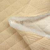 Double gaze matelassée double face beige et blanc cassé au mètre