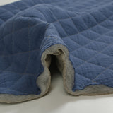 Doble gasa acolchada a doble cara azul y gris por metros