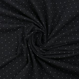 Jersey de coton imprimé pois 1 mm gris fond noir