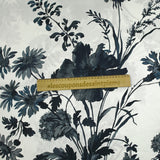 Cotton printed shadow of flowers white background