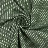 Jersey de coton imprimé sablier graphique fond vert militaire