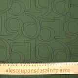 Jersey de coton imprimé numbers fond kaki