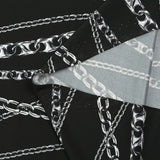 Maille de viscose satinée imprimée en chaîne fond noir