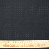 Jersey de coton imprimé mini pois gris fond bleu nuit