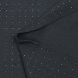 Jersey de coton imprimé mini pois gris fond bleu nuit