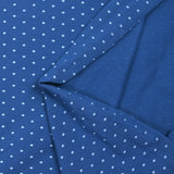 Jersey de coton imprimé pois fond bleu barbeau