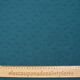 Jersey de coton imprimé moustache fond bleu pétrole