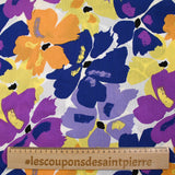 Crecose crush printed yellow flower and cobalt white background