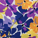 Crecose crush printed yellow flower and cobalt white background