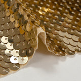 Sequins dorés sur maille chair