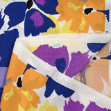 Crecose crush printed yellow flower and cobalt white background