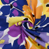 Crecose crush printed yellow flower and cobalt white background