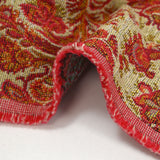 Jacquard de polycoton ornement fraise et jaune