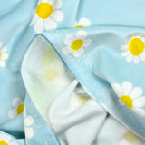 Velvet jersey Nicky prints Marguerite Fond Ciel