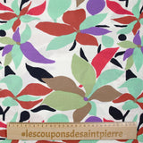 Viscose crepe printed floral palette white background