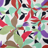 Viscose crepe printed floral palette white background