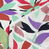 Viscose crepe printed floral palette white background