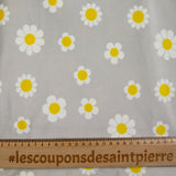 Jersey de velours nicky imprimé marguerite fond gris