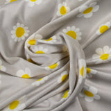 Jersey de velours nicky imprimé marguerite fond gris