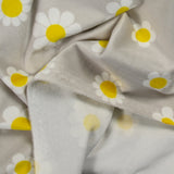 Jersey de velours nicky imprimé marguerite fond gris
