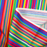 Coton imprimé rayé multicolore
