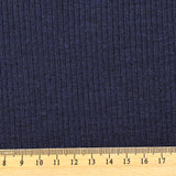 Maille de laine côtelée Lorette bleu marine