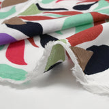 Viscose crepe printed floral palette white background