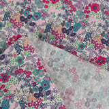 Coton imprimé Matilde fleurs fuchsia et canard au mètre