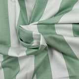 Coton tissé-teint rayé vert et gris clair