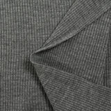 Maille de laine côtelée Coline gris chiné