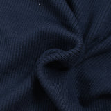 Maille de laine mélangée côtelée Selina bleu marine