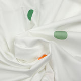 Coton imprimé à pois colorés fond blanc