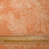 Coton imprimé palmier fond orange brûlé